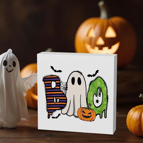 Halloween Decorations Halloween Decor Freshly Boo'd Coffee Sign Boo Decorations Halloween Kitchen Decor Halloween Coffee Sign Ghost Decorations Halloween Decor for Home Office 5 X 5 Inch in Saudi Arabia