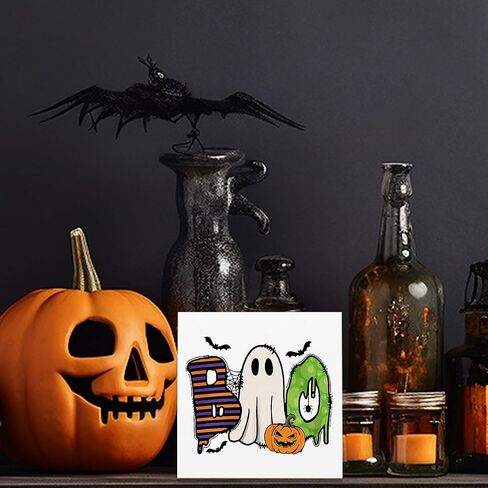 Halloween Decorations Halloween Decor Freshly Boo'd Coffee Sign Boo Decorations Halloween Kitchen Decor Halloween Coffee Sign Ghost Decorations Halloween Decor for Home Office 5 X 5 Inch in Saudi Arabia