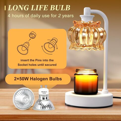 KEPMEM Candle Warmer Lamp, Dimmable Candle Lamp Warmerwith Timer, Bedroom Living Room Home Decor Wax Melt Warmer for Scented Wax with 2 Bulbs(Black) Visit The Kepmem Store in Saudi Arabia