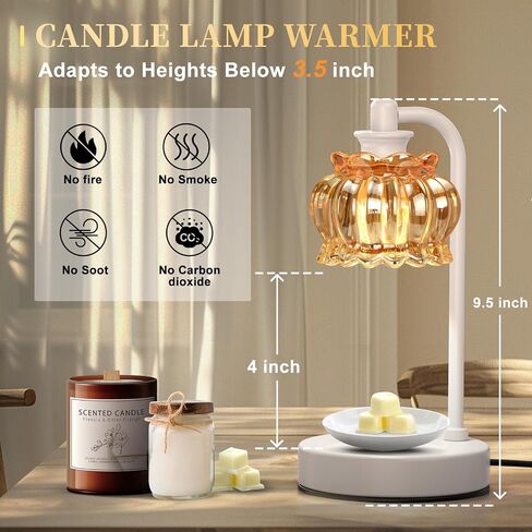 KEPMEM Candle Warmer Lamp, Dimmable Candle Lamp Warmerwith Timer, Bedroom Living Room Home Decor Wax Melt Warmer for Scented Wax with 2 Bulbs(Black) Visit The Kepmem Store in Saudi Arabia