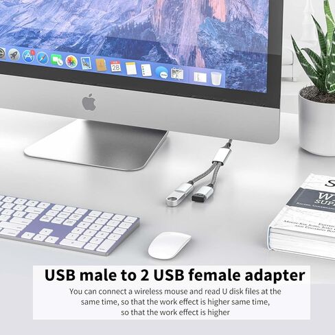 USB A Splitter(10 inch long),USB A Splitter 1 in 3 out,USB A Male to 3 Female USB Y Splitter,USB Splitter for Charging Slow and Data Transfer for Webcam/Printer/USB Devices/Laptop Etc (Grey) in Saudi Arabia