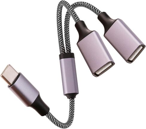 USB A Splitter(10 inch long),USB A Splitter 1 in 3 out,USB A Male to 3 Female USB Y Splitter,USB Splitter for Charging Slow and Data Transfer for Webcam/Printer/USB Devices/Laptop Etc (Grey) in Kuwait