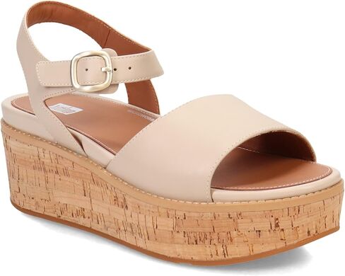 FitFlop Women's Eloise Cork-WRAP Leather Back-Strap Wedge Sandals in Saudi Arabia