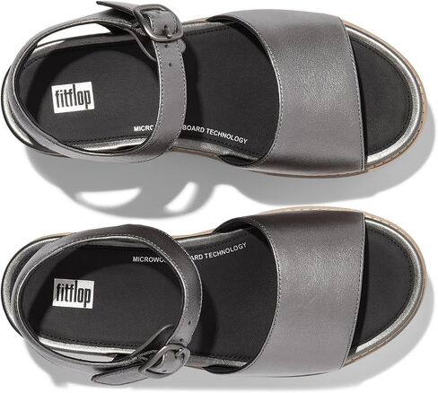 FitFlop Women's Eloise Cork-WRAP Leather Back-Strap Wedge Sandals in Saudi Arabia