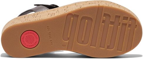 FitFlop Women's Eloise Cork-WRAP Leather Back-Strap Wedge Sandals in Saudi Arabia