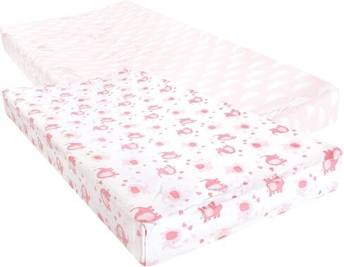 غطاء وسادة تغيير الحفاضات مناسب للأطفال من الجنسين من Luvable Friends، فيل أساسي للفتيات، مقاس واحد in Kuwait