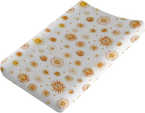 Watercolor Suns Totem Changing Pad Covers Boho Sunshine Diaper Changing Table Sheets for Girl Boy Golden Suns Soft Breathable Stretchy Snug Fitted Baby Changing Pad Table Mats 32''x16'' in Saudi Arabia