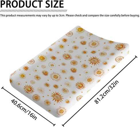 Watercolor Suns Totem Changing Pad Covers Boho Sunshine Diaper Changing Table Sheets for Girl Boy Golden Suns Soft Breathable Stretchy Snug Fitted Baby Changing Pad Table Mats 32''x16'' in Saudi Arabia