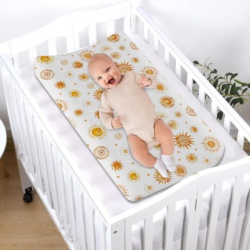 Watercolor Suns Totem Changing Pad Covers Boho Sunshine Diaper Changing Table Sheets for Girl Boy Golden Suns Soft Breathable Stretchy Snug Fitted Baby Changing Pad Table Mats 32''x16'' in Saudi Arabia