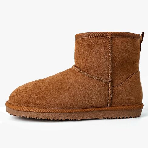 MUSSHOE Winter Boots for Women Classic Snow Boots Comfortable Cow Suede Leather Slip on Booties Fur Lined Warm Boots Waterproof in Kuwait