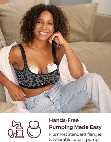 Momcozy حمالة صدر للضخ بدون خياطة بدون استخدام اليدين، بطانة ثابتة للضخ والرضاعة بدون استخدام اليدين، حمالة صدر لاسلكية مريحة للضخ in Saudi Arabia