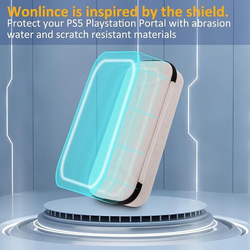 EVA Carrying Case for PS5 Portal + 2 Sony DualSense Wireless Controller,Built-in Stand Design/Shockproof Anti-Scratch in Kuwait