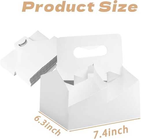 30 Pack Drink Carrier with Handle, Kraft Paperboard Disposable Coffee Cup Holder for Cold/Hot Drinks, Drink Carrier for Takeout, Cafe, and Restaurant Food Delivery (2 Cup) in Saudi Arabia