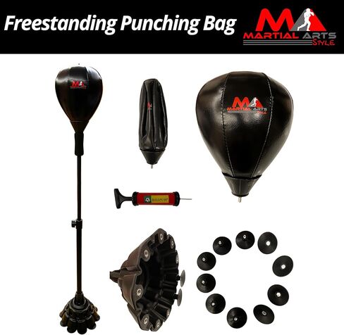 Boxing Bag with Stand, Standing Punching Bag, Adjustable Height Freestanding Speed Ball for MMA, Kickboxing, Muay Thai & Martial Arts for Training Reflexes, Timing and Fitness from Home/Gym in Kuwait