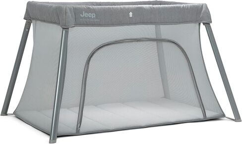 Jeep Horizon Compact Travel 2-in-1 Play Yard and Bassinet, Light Grey in Kuwait