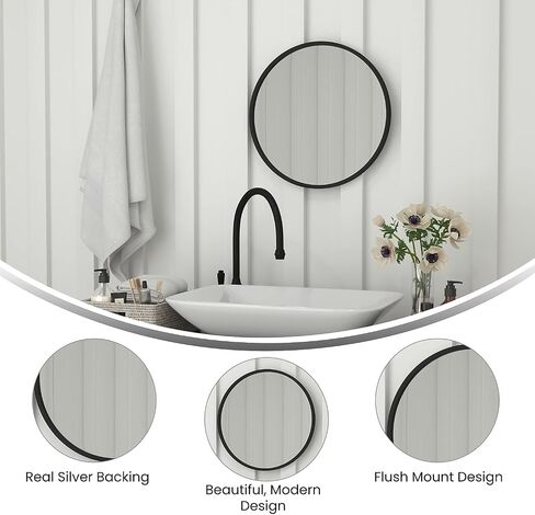 Flash Furniture Julianne Metal Framed Wall Large Accent Mirror for Bathroom, Vanity, Entryway, Dining, Living Room, 20 Inch, Gold in Saudi Arabia