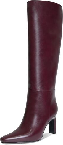 Knee High Boots for Women Square Toe Chunky Heeled Long Boots High Block Heel Wide Calf Tall Booties with Side Zipper in Saudi Arabia