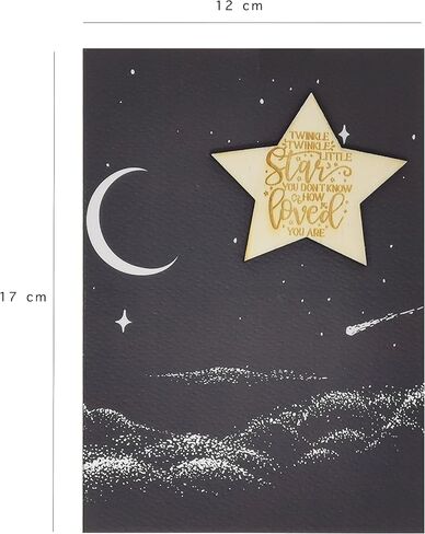 Twinkle Little Star you Don't know how loved are - New Baby Card with Wooden Keepsake in Saudi Arabia