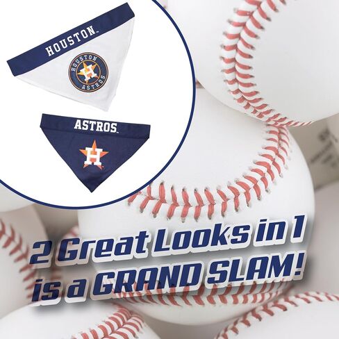 Pets First MLB Houston Astros Reversible Bandana Size XX-Large for Dogs & Cats. 2 Sided Sports Bandana,Premium Embroidery Team Logo, All MLB Teams Available in Saudi Arabia