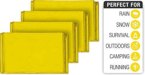 Swiss Safe Emergency Mylar Thermal Blankets + Bonus Space Blanket - Compact & Insulated for Cold Weather - Designed for NASA, Outdoor Camping, Survival, First Aid Car Kit - Woodland Camo, 4 Pack in Saudi Arabia