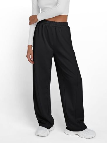 Trendy Queen Women's Wide Leg Sweatpants Baggy Y2K High Waisted Joggers Fall Fashion Outfits Clothes with Pockets 2024 in Saudi Arabia