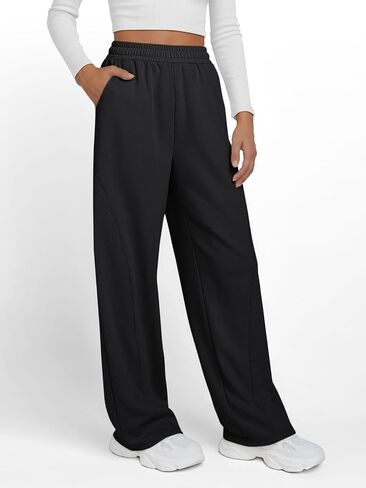 Trendy Queen Women's Wide Leg Sweatpants Baggy Y2K High Waisted Joggers Fall Fashion Outfits Clothes with Pockets 2024 in Saudi Arabia