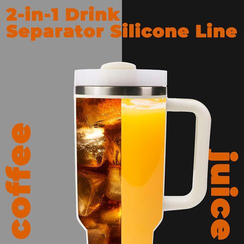 2-in-1 Drink Separate 40 OZ Suitable for Tumbler Cup, Compatible with Tumbler Cup Accessories, Used as a Cold Drink Separator for Coffee, Juice, Cocktails, Whiskey in Saudi Arabia