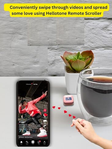 جهاز التحكم عن بعد TikTok Scroller، كاميرا الهاتف عن بعد، جهاز التحكم عن بعد لكاميرا iPhone وAndroid، ممسحة لاسلكية بحلقة إلكترونية، مشغل صفحة التحكم عن بعد بلوتوث للكتب الإلكترونية (وردي) in Saudi Arabia