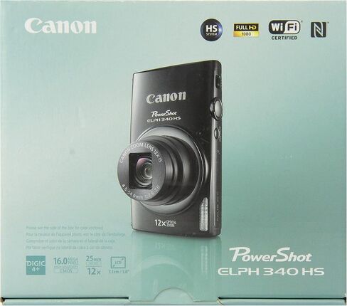 كاميرا Canon PowerShot ELPH 340 HS 16MP الرقمية (أسود) (متجددة) in Saudi Arabia