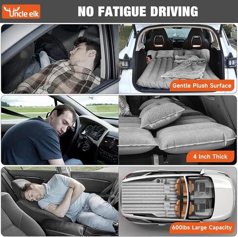 SUV Air Mattress: Inflatable Car Air Mattress for Camping, Flocking Car Bed with Air Pump & 2 Pillows, Portable Sleeping Pad Mattress for Home Car Travel Camping Orange in Saudi Arabia