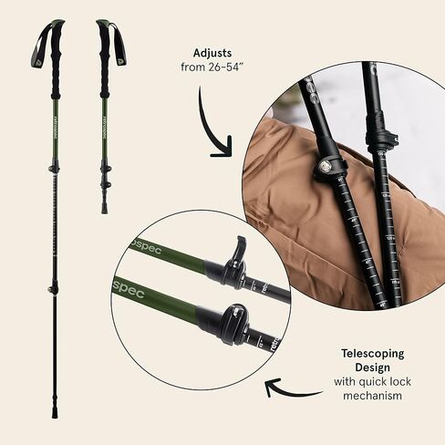 Retrospec Solstice Trekking & Ski Poles for Men & Women - Aluminum w/Cork Grip - Adjustable & Collapsible Lightweight Hiking, Walking & Skiing Sticks - Winter Mint in Kuwait