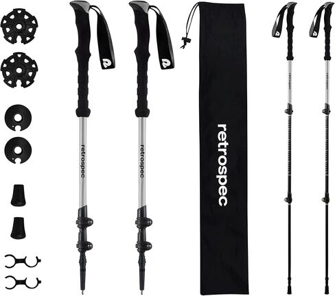 Retrospec Solstice Trekking & Ski Poles for Men & Women - Aluminum w/Cork Grip - Adjustable & Collapsible Lightweight Hiking, Walking & Skiing Sticks - Winter Mint in Kuwait