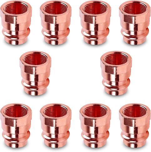 Copper Press Female Adapter – 1/2" FIP x Press LF ProPress Female NPT x Press Connection Pack of 10 – Durable Copper Fitting for High-Pressure Systems by DMNI in Saudi Arabia