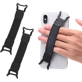2 Pack Security Tablets Hand Strap Holder, 7.6''-11'' Handle Grip High-Elasticity Bands, Lightweight One-Handed Operation No-Dropping Strap Compatible with iPad/Air Kindle eReaders (Black)