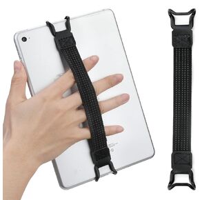 2 Pack Security Tablets Hand Strap Holder, 7.6''-11'' Handle Grip High-Elasticity Bands, Lightweight One-Handed Operation No-Dropping Strap Compatible with iPad/Air Kindle eReaders (Black)