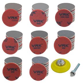 64 PCS 2 Inch Sanding Disc Pad,Hook and Loop Sanding Pads 180 to 3000 Wet Dry Sponge Sandpaper with 1/4" Shank for Drill Sanding Grinder Rotary Tools Curved Surface Polishing and Sanding