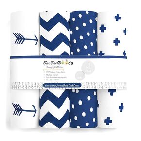 Changing Pad Cover – Baby Changing Pad Covers 4 Pack – Boy or Girl Changing Pad Cover – Pure Cotton Machine Washable Navy and White Changing Table Cover – Diaper Changing Pad Cover Sheets
