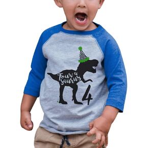 7 ate 9 Apparel Kids 4 Birthday Dinosaur Four Dino Tee