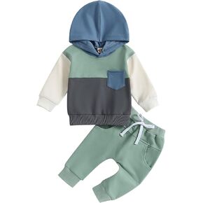 Baby Boy Clothes Infant Hoodie Set Long Sleeve Sweatshirts with Elastic Pants 2Pcs Toddler Fall Winter Outfit in Kuwait