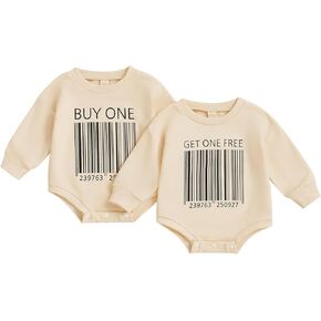 Unisex Infant Baby Twins Clothes 2Pcs Funny Letter Romper Bodysuit Shirts Twins Baby Gifts Boys Girls