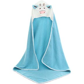 TONWHAR Baby Hooded Bath Towel - 100% Cotton Super Absorbent Baby Shower Towel Gift with Newbron - Dairy Cow Bath Towel for Infant Boy and Girl (Light Green)