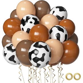 Cow Print Balloons Set, 12Inch 60pcs Pink White Cow Balloons Cow Print Balloons Cow and Pink Balloons For Girl Bithday Baby Shower Farm Animals Cow Themed Party Decoration