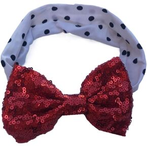 Honkenda طفل الفتيات الأحمر Bowknot عقال فيونكات شعر ، مرونة بريق الترتر رباط شعر اكسسوارات للرضع حديثي الولادة in Kuwait