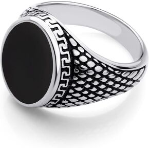 555Jewelry Stainless Steel High Polish Plain Oval Black Onyx Signet Ring for Men in Saudi Arabia