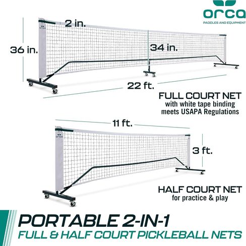 Orca Pickleball Nets Multiple Styles, Full Court and Half Court Sets, Perfect for Indoor and Outdoor Pickleball Games in Saudi Arabia