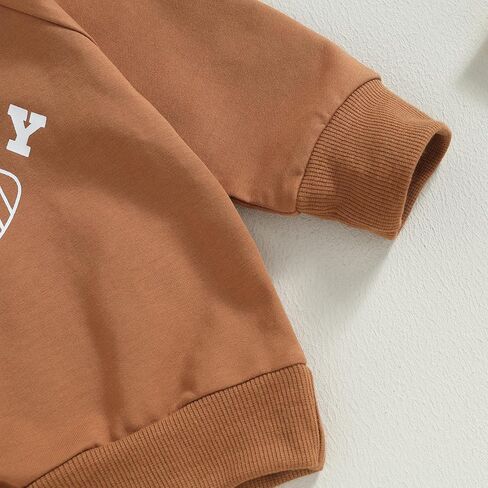 Baby Boys Cute Football Print Long Sleeve Sweatshirts and Stripe Long Pants Toddler Fall Winter Outfits in Kuwait