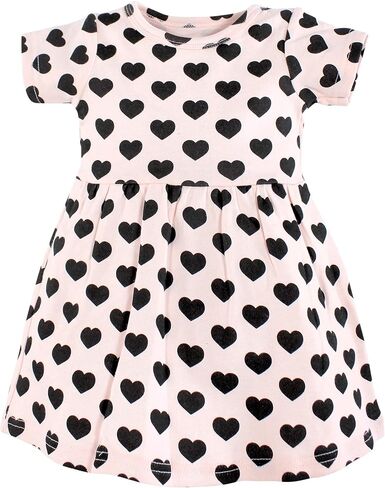 هدسون بيبي فساتين قطنية للفتيات الصغيرات، الفهد والقلوب، 5T in Kuwait