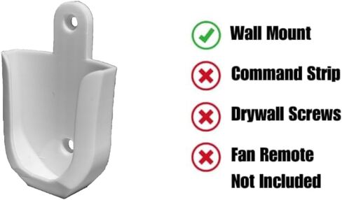 Wall Mount Bracket for Hunter 99122, 99123, RAN003, K047402 and Similar Remote Control Transmitters - Easy Installation, Sleek White Design in Kuwait