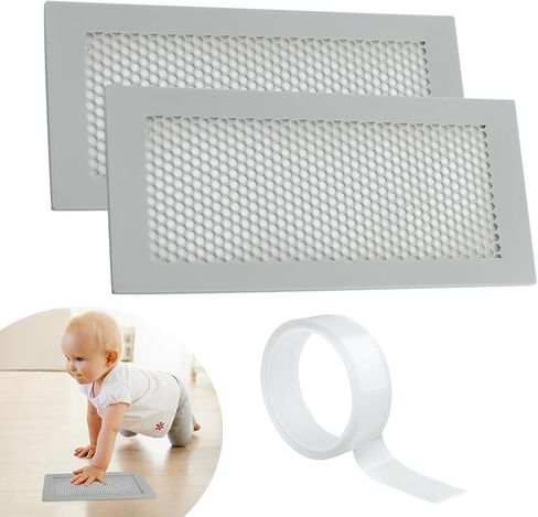 قطعتان من أغطية فتحات تهوية الأطفال لسجلات فتحات تهوية السقف والأرضيات المنزلية، وغطاء فتحة تهوية أرضية من السيليكون، والتقاط الأشياء الصغيرة وشعر الحطام ومنتج آمن للأطفال، وغطاء فتحة تهوية أرضية مقاوم للأطفال (رمادي) in Kuwait