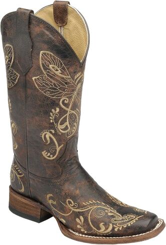 Corral Boots Womens Embroidered Square Toe Casual Boots Knee High Mid Heel 2-3" in Saudi Arabia